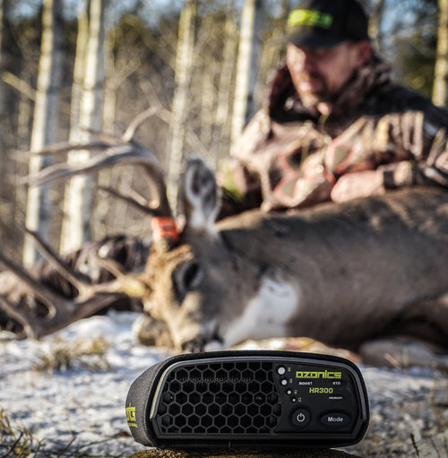 A Closer Look Of Hr300 Model With A Man And Deer Behind.